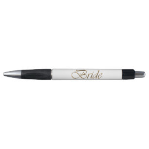 Bride, gouden schrift elegante witte kerkbruiloft pen