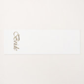 Bride, gouden schrift elegante witte kerkbruiloft yogamat (Achterkant (horizontaal))