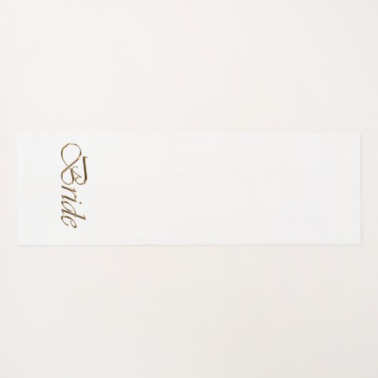 Bride, gouden schrift elegante witte kerkbruiloft yogamat (Achterkant (horizontaal))