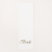Bride, gouden schrift elegante witte kerkbruiloft yogamat (Voorkant)