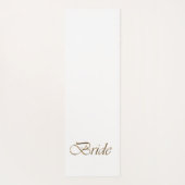 Bride, gouden schrift elegante witte kerkbruiloft yogamat (Achterkant)
