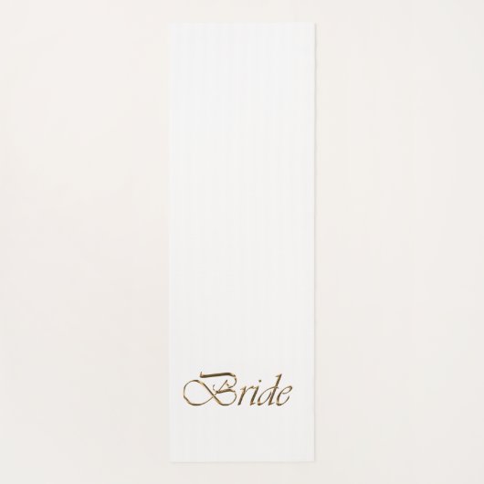 Bride, gouden schrift elegante witte kerkbruiloft yogamat (Achterkant)