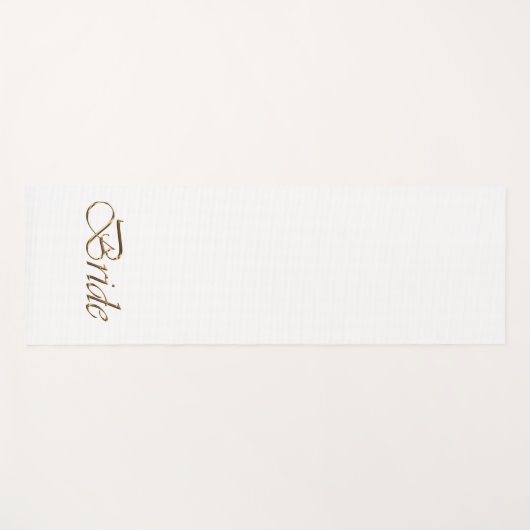 Bride, gouden schrift elegante witte kerkbruiloft yogamat (Voorkant (horizontaal))