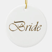 Bride, gouden script elegant chic calligraphy whit keramisch ornament (Voorkant)