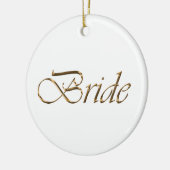 Bride, gouden script elegant chic calligraphy whit keramisch ornament (Links)