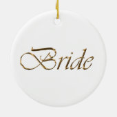 Bride, gouden script elegant chic calligraphy whit keramisch ornament (Achterkant)