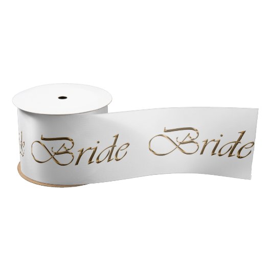 Bride gouden script kalligrafie elegant chic satijnen lint (Spoel)
