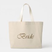 Bride, goudschrift elegant schilderdoek grote tote bag (Achterkant)