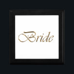 Bride, goudschrift elegante chic cadeaudoosje<br><div class="desc">Bride,  gouden script elegant geschenkdoos</div>