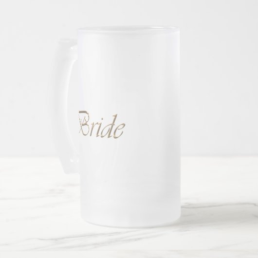 Bride, goudschrift elegante chic matglas bierpul (Voorkant links)