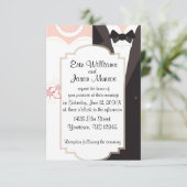 Bride Gown en Groom Tux Uitnodiging (Staand voorkant)