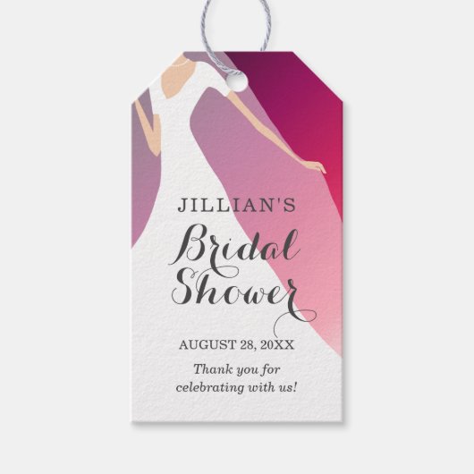 Bride Gown Vrijgezellenfeest Black Cherry Dank u Cadeaulabel (Voorkant)