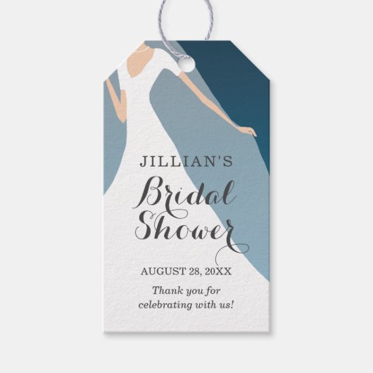 Bride Gown Vrijgezellenfeest Blauwgroen Dank u Cadeaulabel (Voorkant)