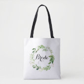 Bride Greenery Wedding Tas Waterverf Wreath (Voorkant)