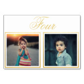 Bride Groom Age Elegant Classy Gold Table Number Kaart (Voorkant)