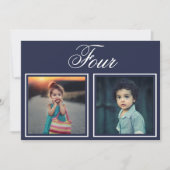 Bride Groom Age Elegant Classy Navy Table Number Kaart (Voorkant)