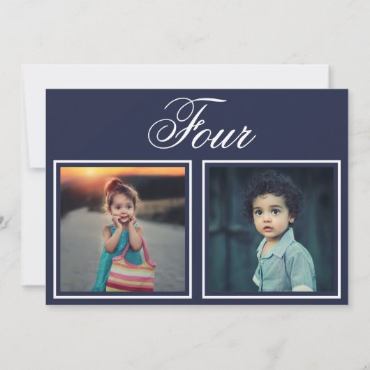 Bride Groom Age Elegant Classy Navy Table Number Kaart (Achterkant)