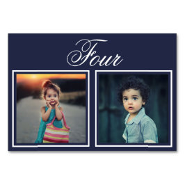 Bride Groom Age Elegant Custom Color Table Number Kaart