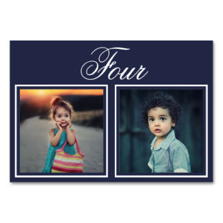 Bride Groom Age Elegant Custom Color Table Number Kaart