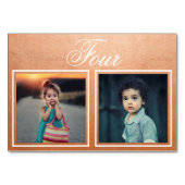 Bride Groom Age Elegant Roos Gold Table Number Kaart (Voorkant)