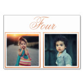 Bride Groom Age Elegant Roos Gold Table Number Kaart (Voorkant)