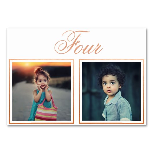 Bride Groom Age Elegant Roos Gold Table Number Kaart (Voorkant)