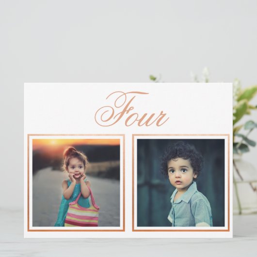 Bride Groom Age Elegant Roos Gold Table Number Kaart (Staand voorkant)