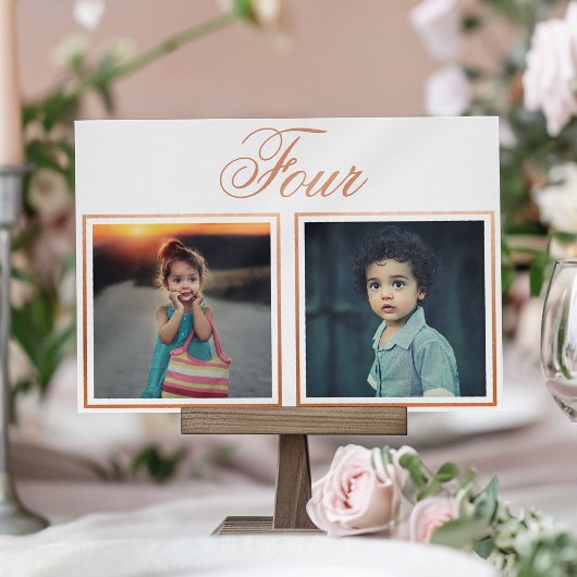 Bride Groom Age Elegant Roos Gold Table Number Kaart