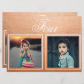 Bride Groom Age Elegant Roos Gold Table Number Kaart (Voorkant / Achterkant)