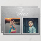 Bride Groom Age legant Classy Silver Table Number Kaart (Voorkant / Achterkant)