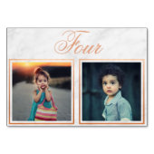 Bride Groom Age Roos Gold Marble Table Number Kaart (Achterkant)