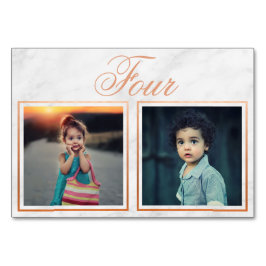 Bride Groom Age Roos Gold Marble Table Number Kaart