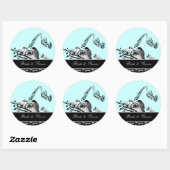 Bride & Groom Aqua Blue  Birds Sticker (Vel)