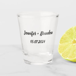 Bride Groom Black Elegant Custom Name Wedding Shot Glas