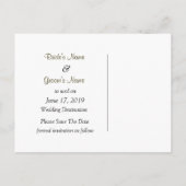 Bride Groom Black White Photo Elegant Save Date Aankondigingskaart (Achterkant)