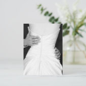 Bride Groom Black White Photo Elegant Save Date Aankondigingskaart (Staand voorkant)