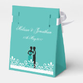 Bride Groom Blauwgroen White Elegant Wedding Dank  Bedankdoosjes (Achterkant)