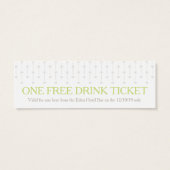 Bride groom bruiloft gratis drink bon green mini visitekaartjes (Achterkant)
