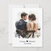 bride & groom budget thank you wedding notitiekaartje (Voorkant)