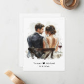 bride & groom budget thank you wedding notitiekaartje (Voorkant / Achterkant in situ)