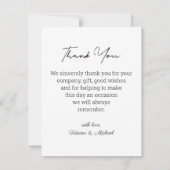 bride & groom budget thank you wedding notitiekaartje (Achterkant)