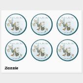 Bride & Groom Butterflies Swirls Deep Blauwgroen Ronde Sticker (Vel)