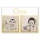 Bride Groom Custom Age Gold Table Number Kaart (Voorkant)