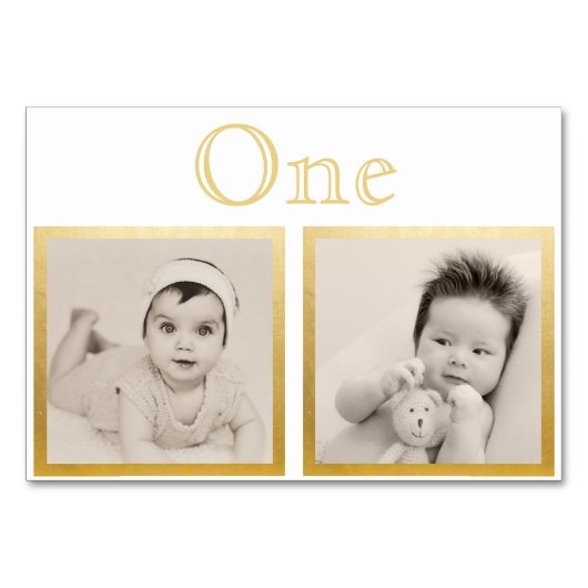 Bride Groom Custom Age Gold Table Number Kaart (Voorkant)