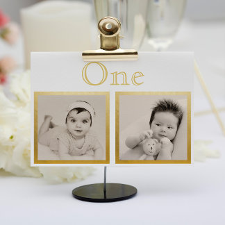 Bride Groom Custom Age Gold Table Number Kaart