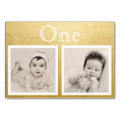 Bride Groom Custom Age Gold Table Number Kaart (Achterkant)