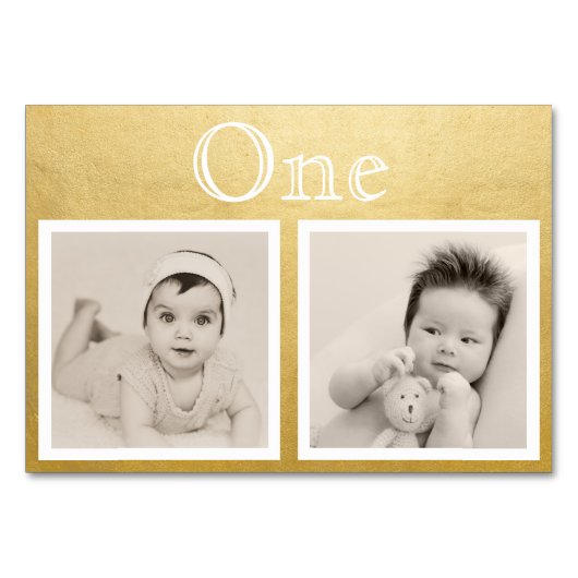 Bride Groom Custom Age Gold Table Number Kaart (Achterkant)