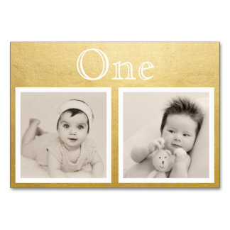 Bride Groom Custom Age Gold Table Number Kaart