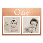 Bride Groom Custom Age Roos Gold Table Number Kaart (Achterkant)