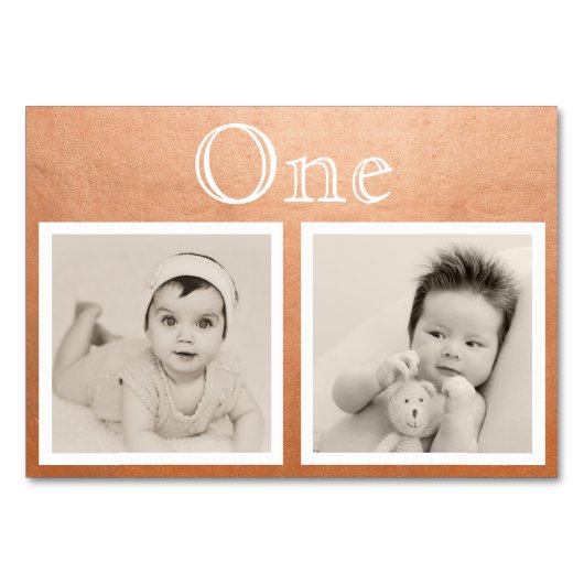 Bride Groom Custom Age Roos Gold Table Number Kaart (Voorkant)